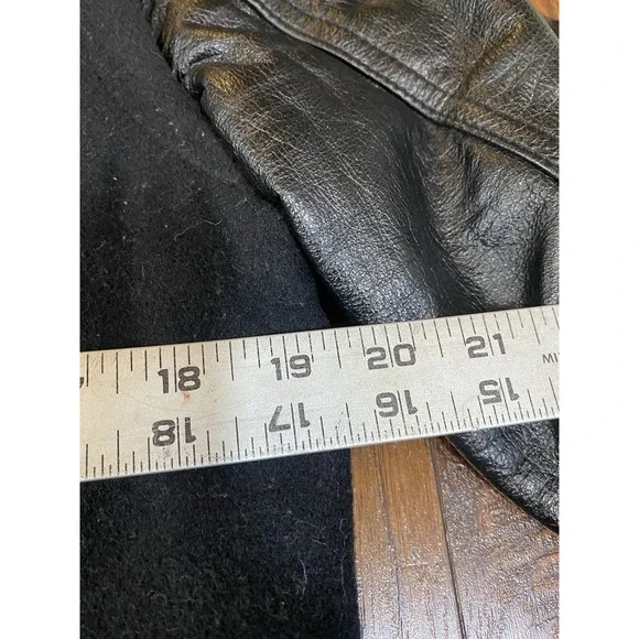 Nike Destroyer Varsity Jacket NSW Leather Sleeves Men's Medium Black Wool